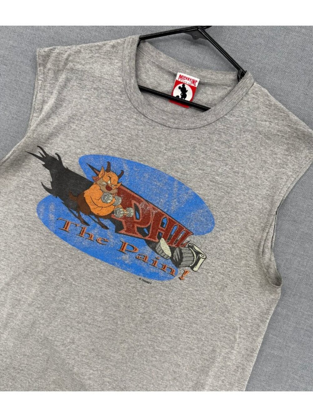 Vtg Disney Mickey Inc Hercules Promo Movie Phil The Pain! Tank Shirt L RARE 90s